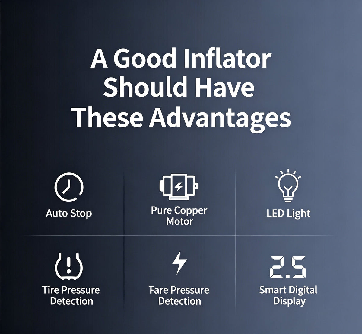 Portable Tire Inflator, 150PSI Car Air Compressor Pump Smart Digital Display With Auto Stop LED Lighting 12V Electric Tire Air Pump For Car Motorcycle Bicycle Tires And Balls