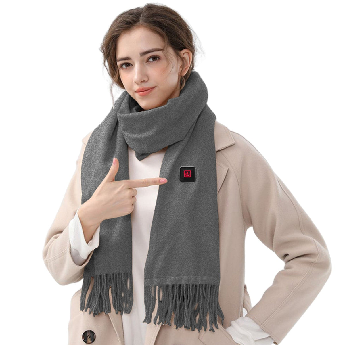 Electric Heated Winter Scarf USB Heating Neck Wrap Unisex Heated Neck Shawl Soft Warm Scarves 3 Heating Modes for Outdoor Cycling Skiing Skating