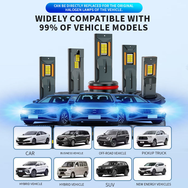 12V Dual Copper Tube Super Bright Car LED Headlight H7 H4 Universal LED Bulb For Cars Trucks