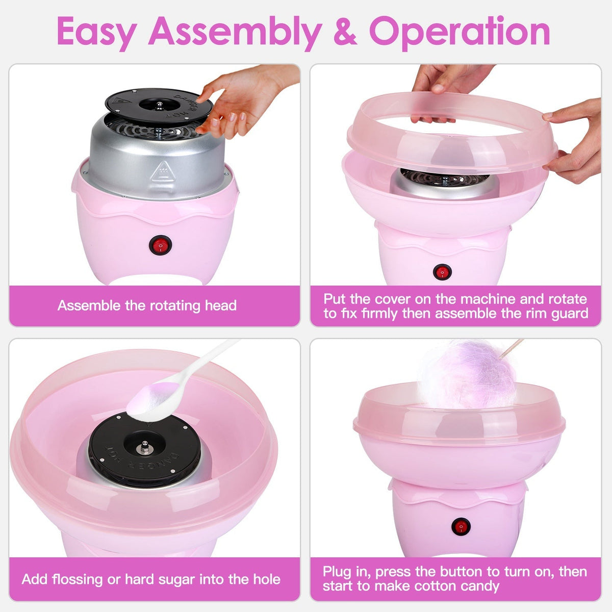 Cotton Candy Maker Portable Cotton Candy Machine Electric Cotton Candy Express_x000B__x000B_for Kids Christmas Gift Birthday