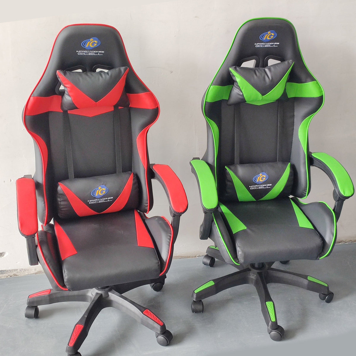 Gaming Racing Chair Height Adjustable Ergonomic PC Computer Chair E-Sports Gamer Office Task Swivel Chair w/ Headrest Lumbar Support Pillow 441lbs Wei