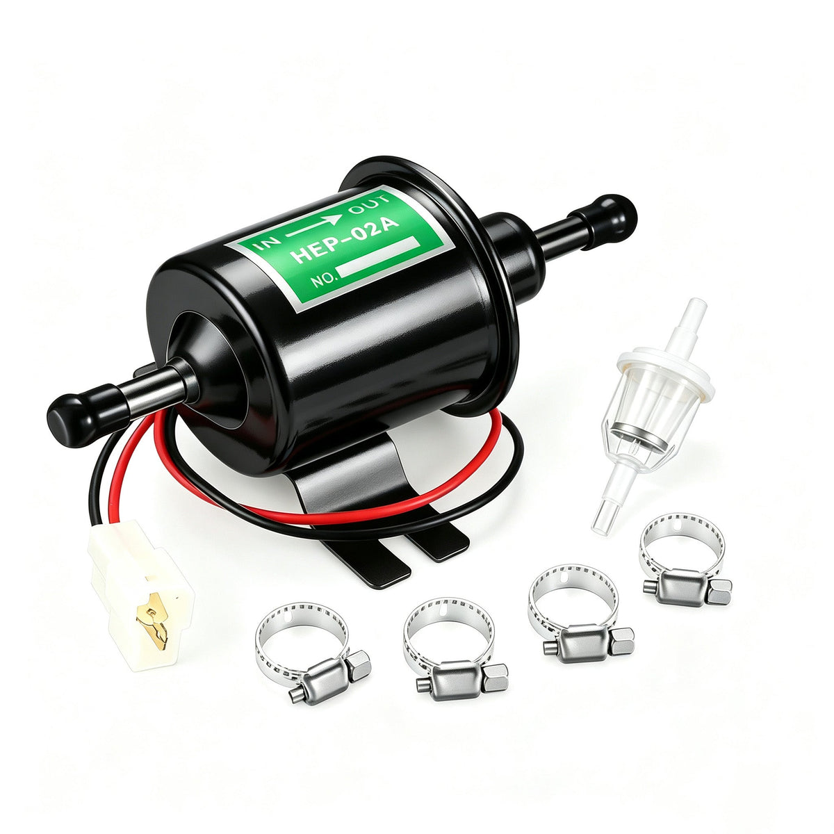 Universal 12V 24V Electric Fuel Pump HEP02A Inline Gasoline Transfer Pump Universal Replacement For Modified Cars Lawn Mower Boat RV