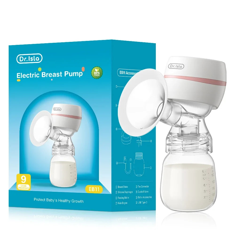MAMIJOY Portable Electric Breast Pump Intelligent Integrated High Suction Breast Pump Fortable Painless&Silent Breast EB11