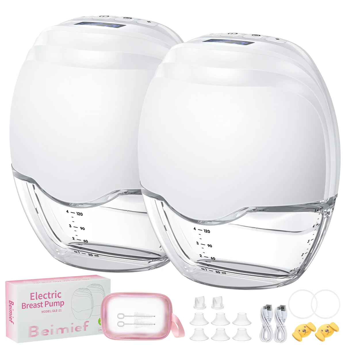 Wearable Breast Pump, Hands-Free, with Longer Battery Life & LED Display, Leakproof Design, Portable Electric Breast Pump with 3 Modes & 12 Levels & Low Noise, Portable Breastfeeding Device with Carrying Case.