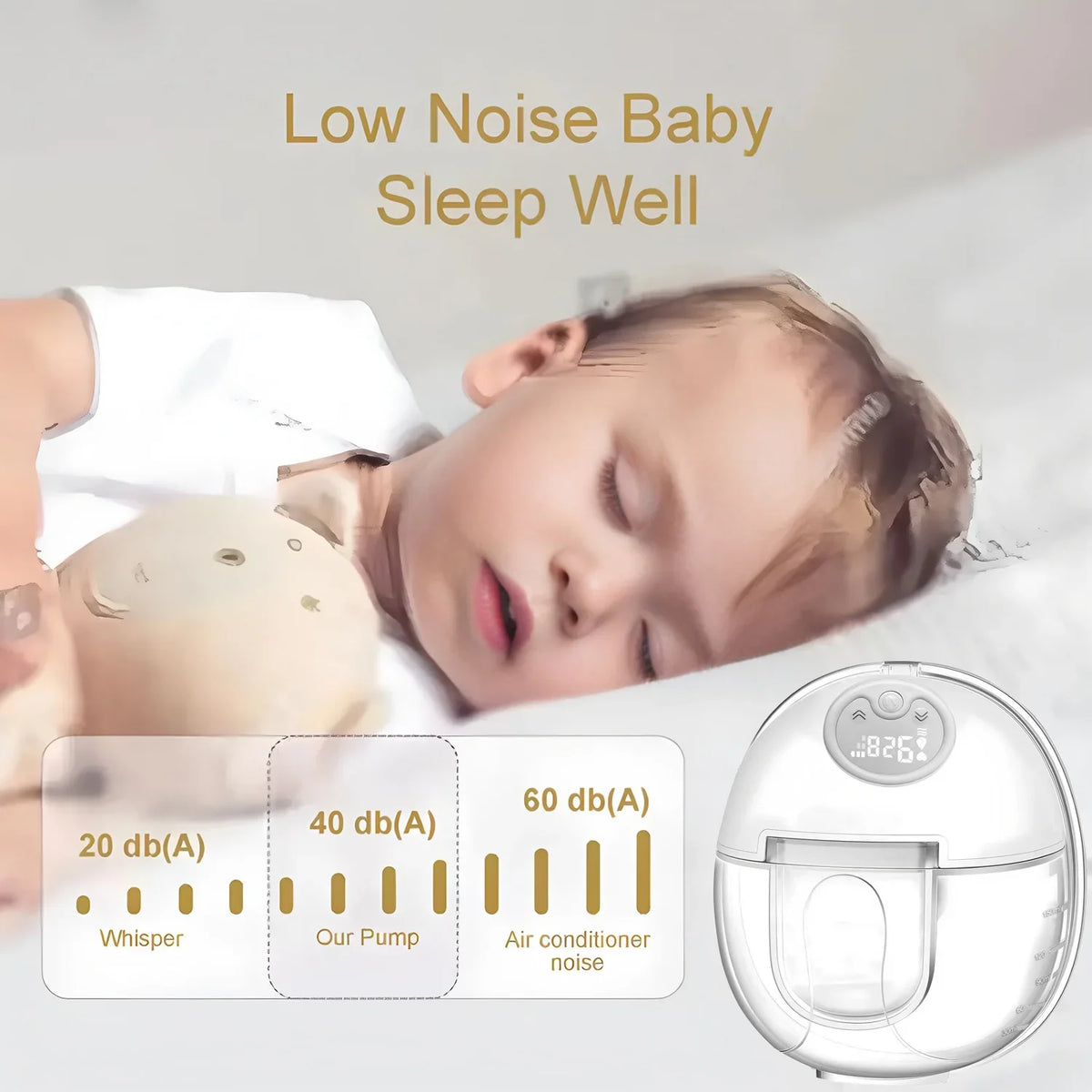 1PCS Wearable Electric Breast Pump Hands-Free Portable Smart 3 Modes 9 Levels Adjustable Breastfeeding Milk Collector for Mother