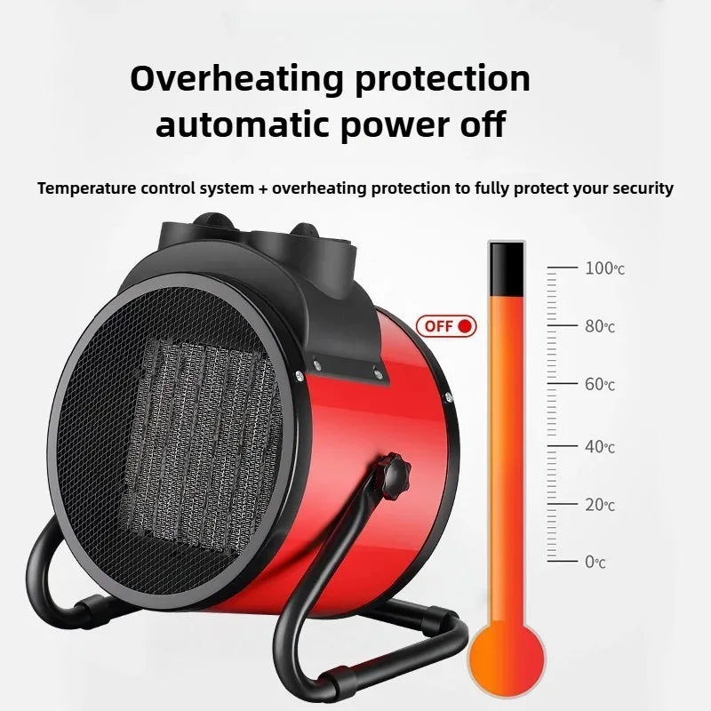 Portable Electric Space Heater with Overheat and Tip-Over Protection 2000W Adjustable Thermostat 2 Heat Settings + Fan Mode for