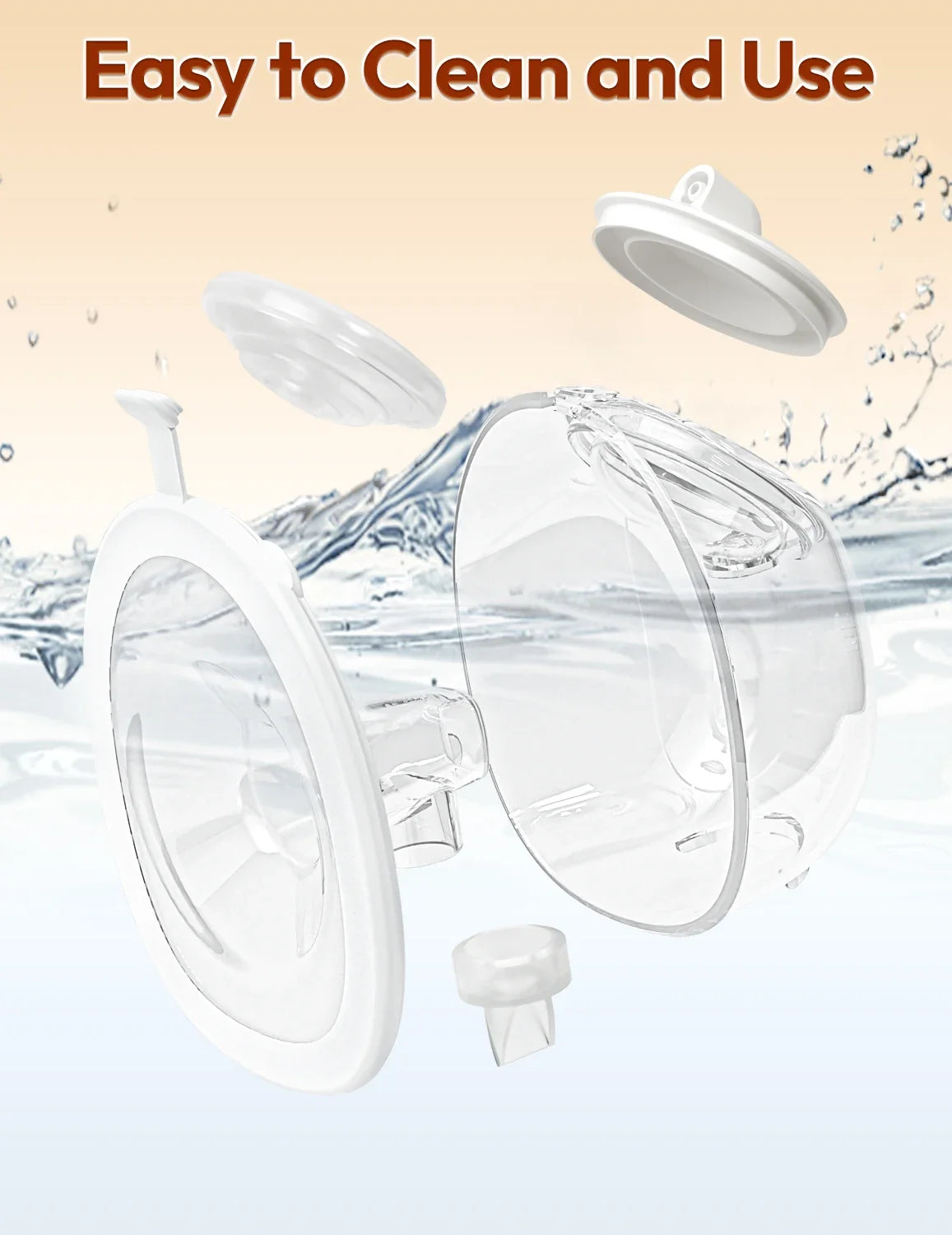 NCVI Wearable Electric Breast Pump Hands-Free 4 Modes 9 Levels Leakproof Double Sealed Milk Cup 21/24mm Flanges Quiet Portable for Home Work Travel