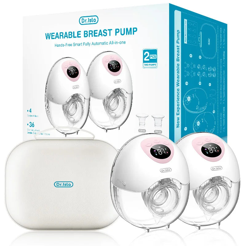 MAMIJOY Wearable Electric Breast Pump 4 Modes 36 Suction Levels Hands Free 35dB Low Noise Breast Pumps Breastfeeding EB50&EB50D