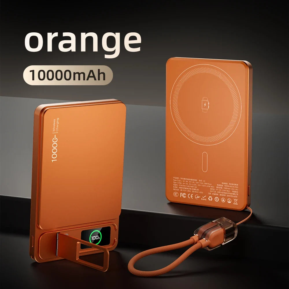 CCC 10000mAh Slim Original Power Bank For MagSafe,Magnetic Wireless 20W Fast Charging Portable Battery For iPhone 12-17 iWatch