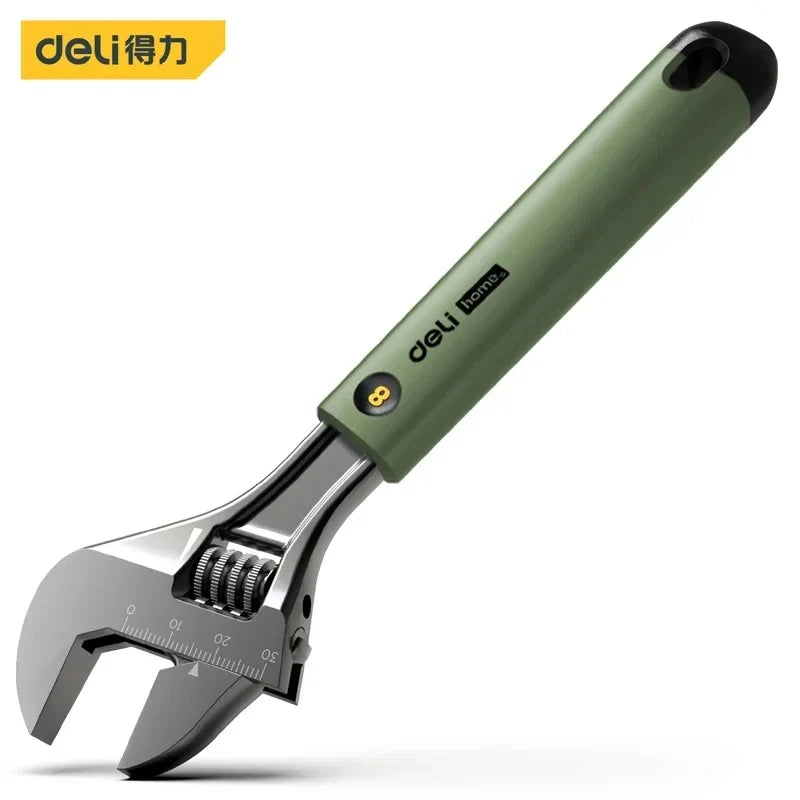 Deli Adjustable Spanner Multicolor 1 PCS 8'' Househol Multifunctional Rubberized Non-slip Handle Electrician Repair Hand Wrench