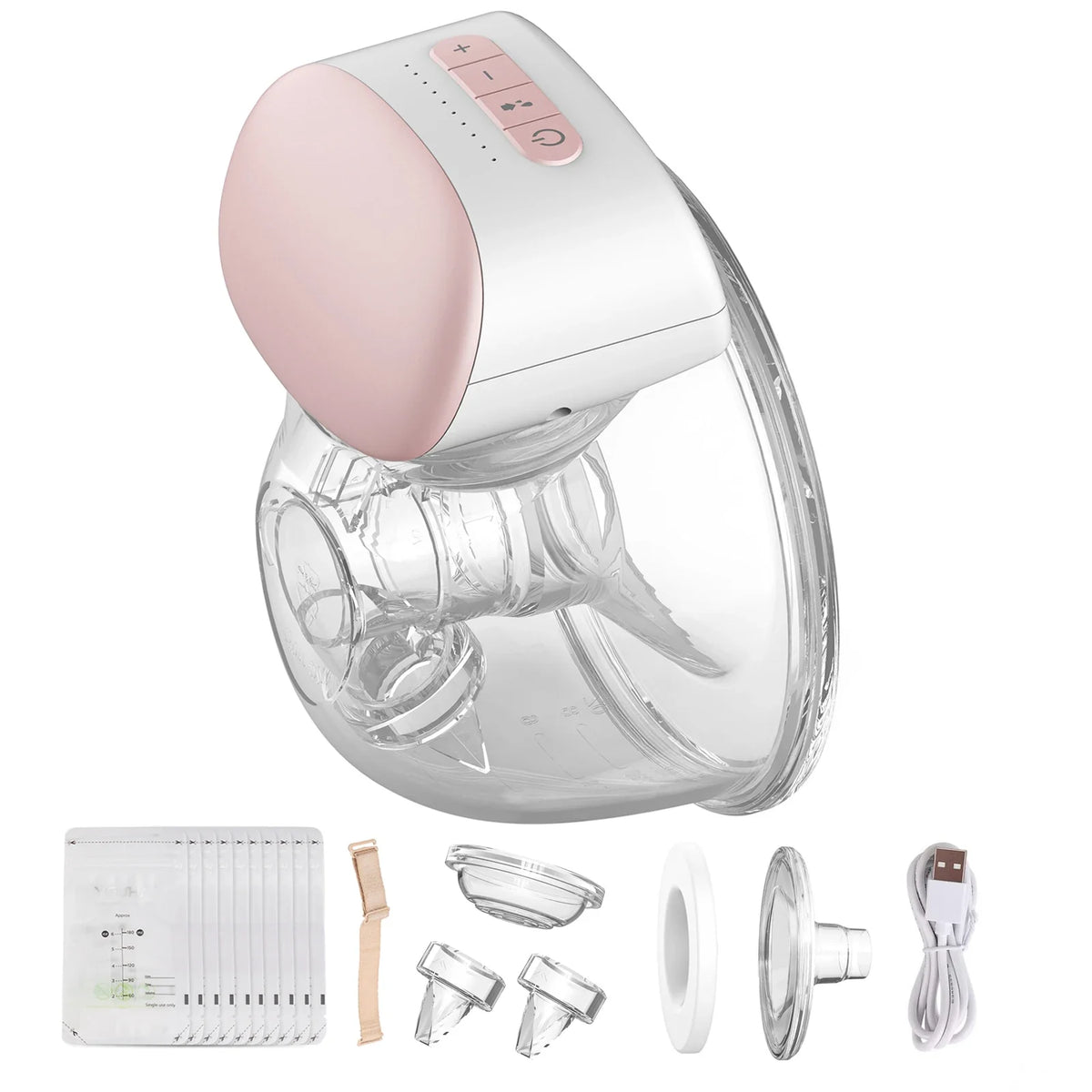 Bebebao Wearable Electric Breast Pump Hands Free Breast Cup 8oz/240ml BPA-free 3 Modes 10 Suction Levels for Breastfeeding