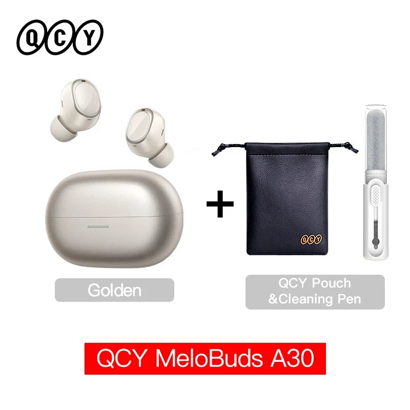 QCY MeloBuds A30 Wireless Earbuds Bluetooth 6.0 LDAC Hi-Res Audio -60dB Hybrid ANC Earphones AI Scene 8 Mics HD Call Headphones