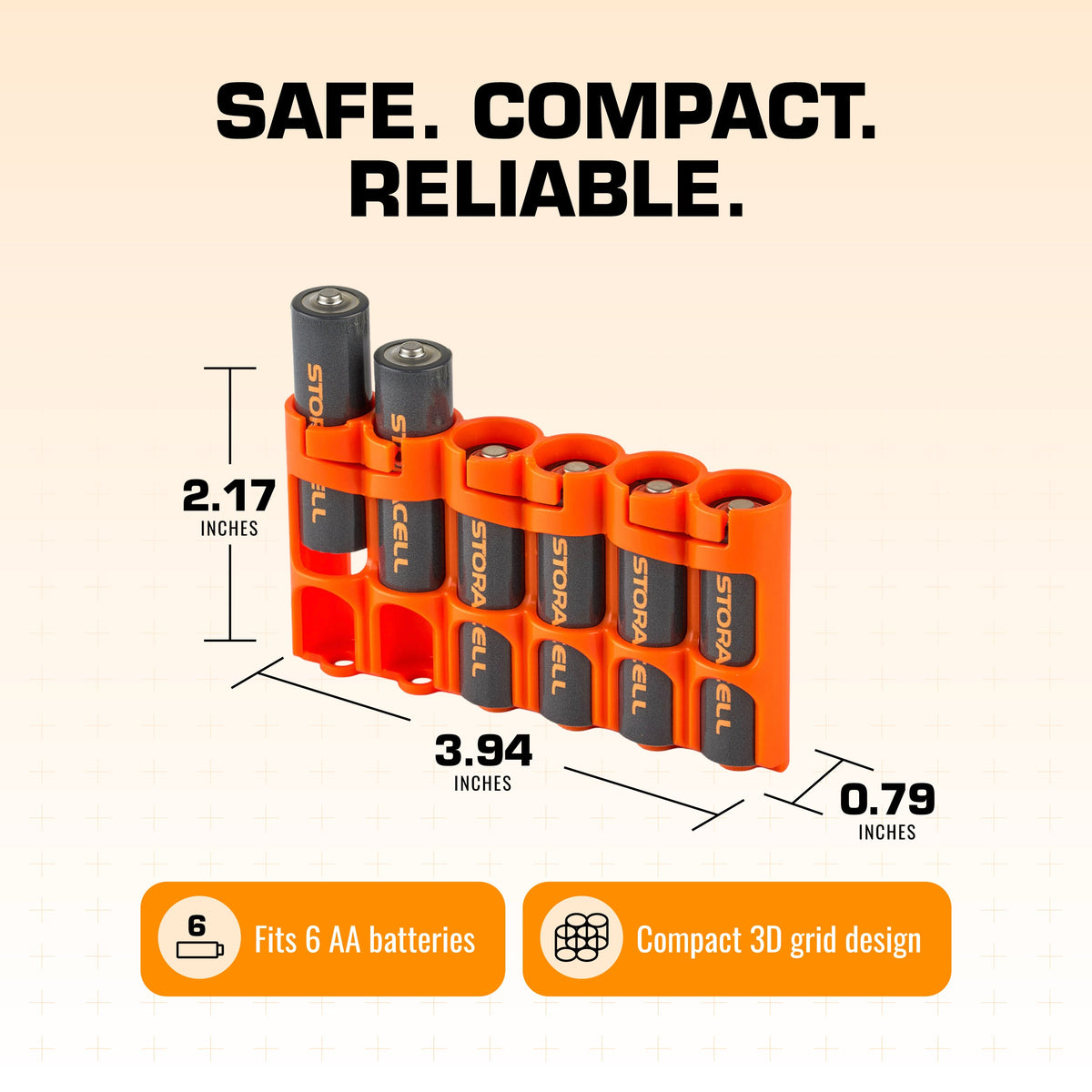 Slim Line AA 6 Pack (Orange)