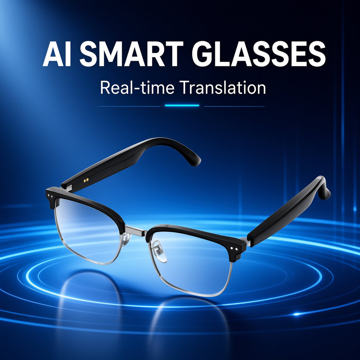 Smart Bluetooth Glasses With AI Translation HandsFree Call Music Play UV Blue Light Protection