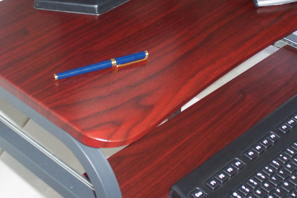 STS7801 32" Rolling Compact Computer Desk with Printer Shelf - Dark Cherry