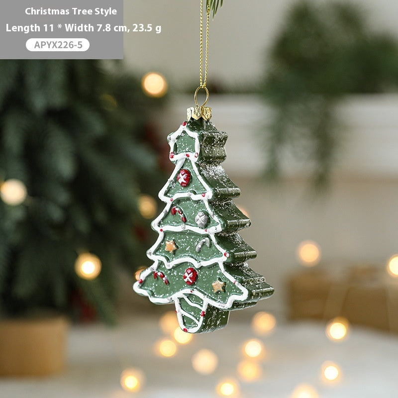 Christmas Tree Decorations Painted Plastic Christmas Pendant