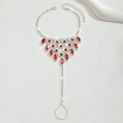 Sweet Bohemian Style Zircon Water Drop Tassel Anklet, Fashionable High-End Beach Casual Holiday Crystal Foot Jewelry For Women