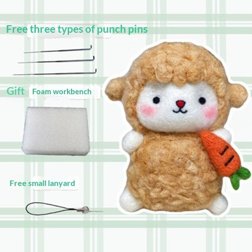 Felt Needle-poking Craft Kit DIY Cloud And Little Sheep Keychain