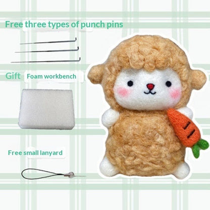 Felt Needle-poking Craft Kit DIY Cloud And Little Sheep Keychain