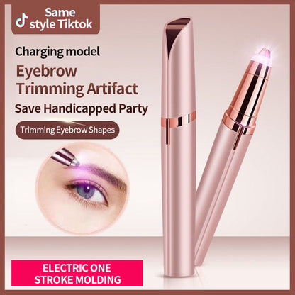 2-in-1 Electric Eyebrow Razor And Facial Hair Removal Device  USB Rechargeable, Waterproof, Portable Travel Grooming Kit