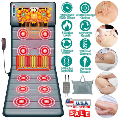 Full Body Electric Massage Mat with Heat & Vibration