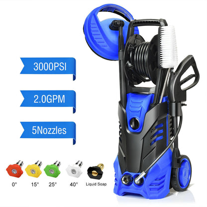 3000 PSI Electric High Pressure Washer With Patio Cleaner