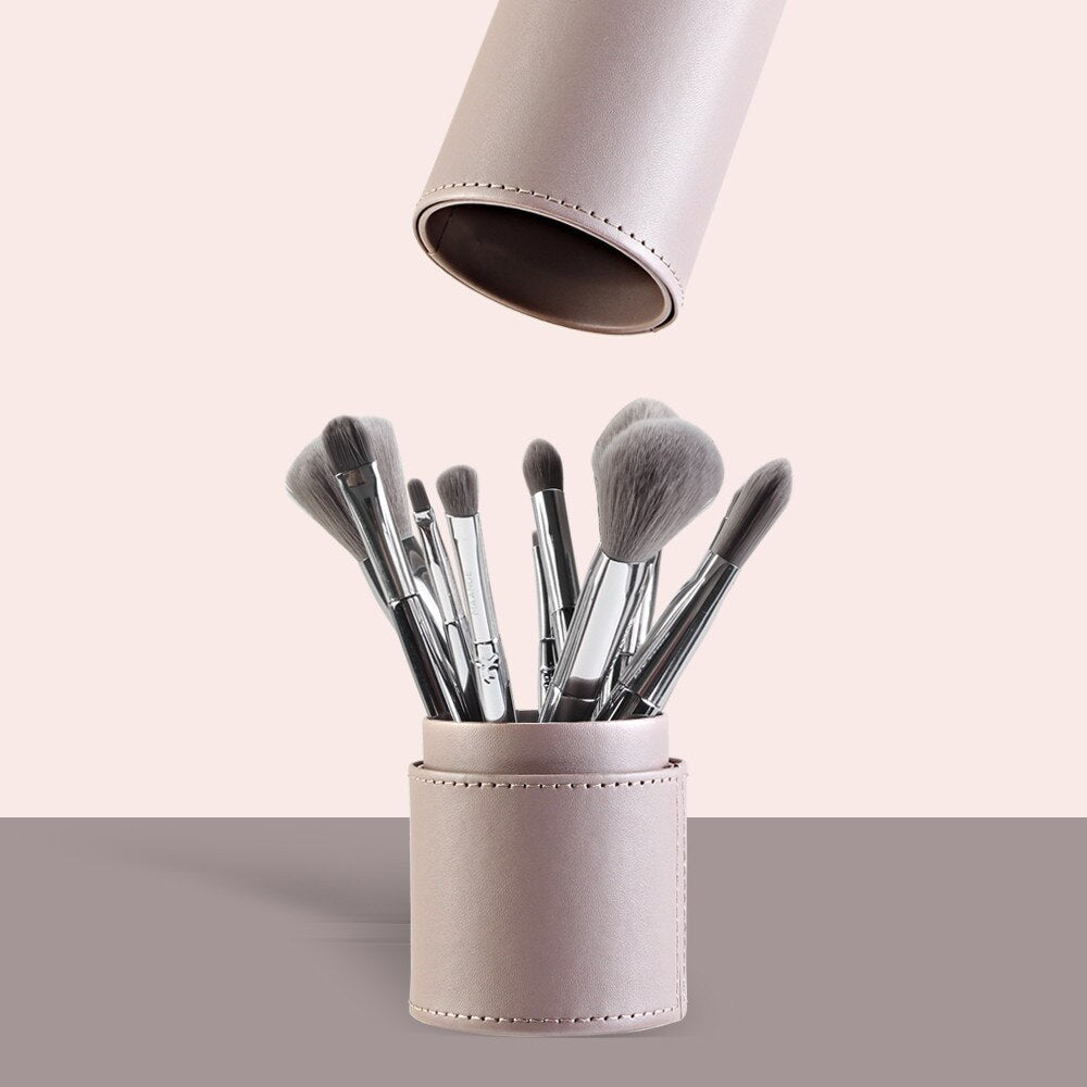 PU Round Cosmetic Brush Container