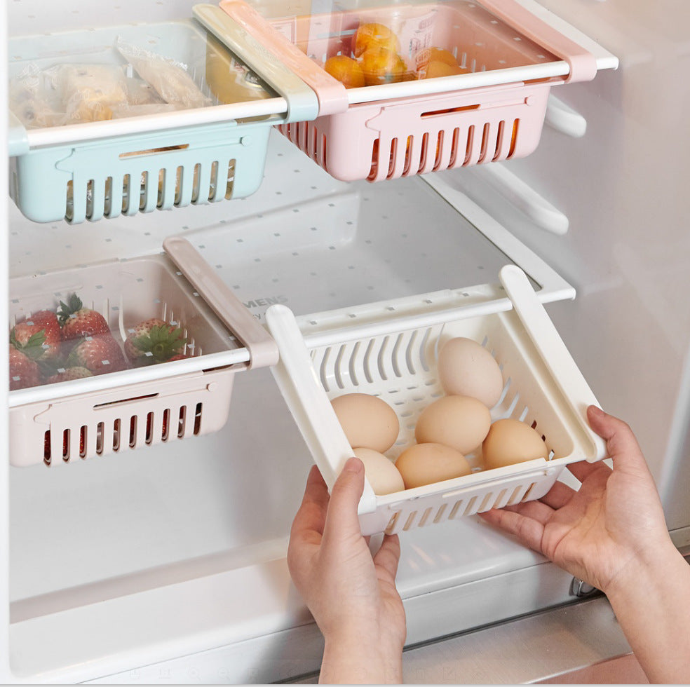 Stretchable Multifunction Refrigerator Storage Basket