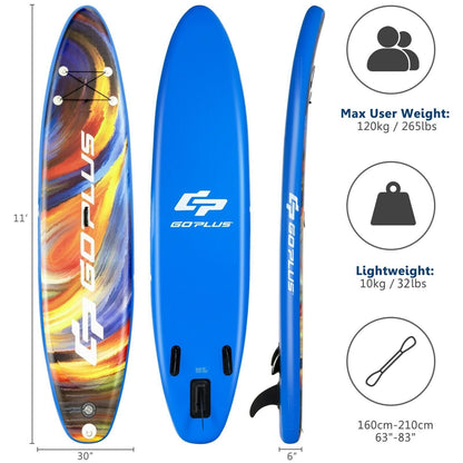 Inflatable Stand Up Paddle Board with Backpack and Aluminum Paddle Pump