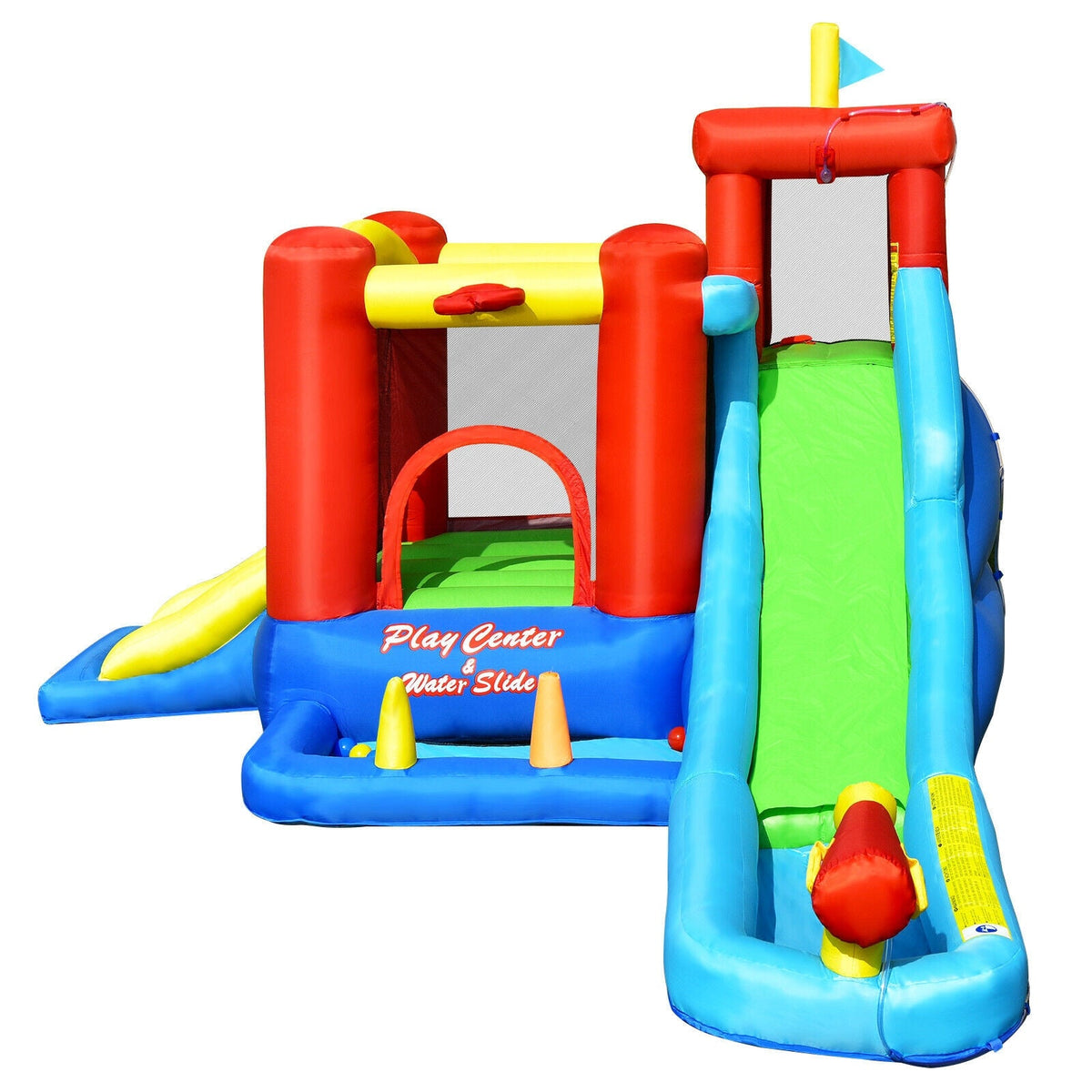 9-in-1 Inflatable Kids Water Slide Bounce House without Blower