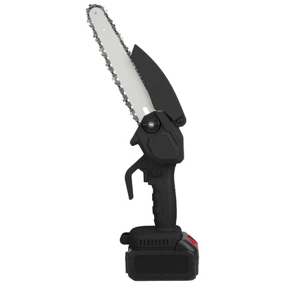 Electric Mini Chainsaw Portable Handheld Cordless Small Chain Saw Battery Powered with 2Pcs 1200mAh Rechargeable Batteries 8in Chains Gloves Goggles f