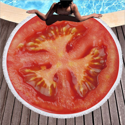 Fruit round beach mat