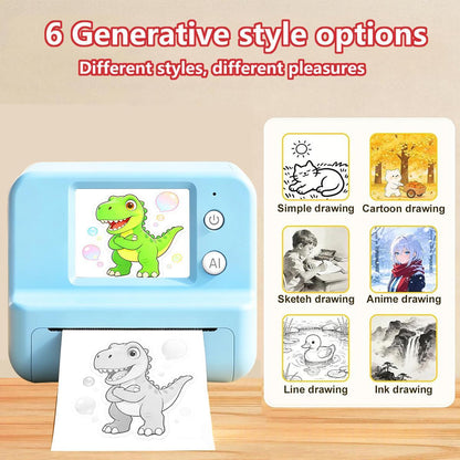 AI Voice-Powered Childrens Doodle Printer With Screen Bluetooth And Pocket-Sized Thermal Printing