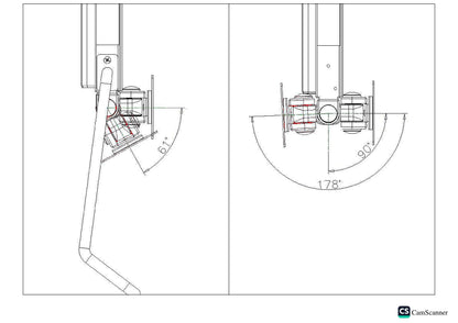 DW630W  Extra Long Reach Wall Monitor Arm  Over the Bed 63 inch long