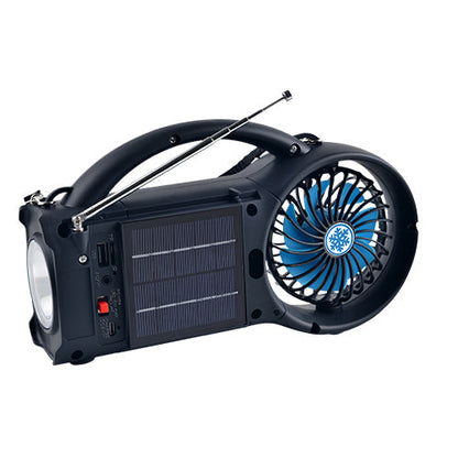 Supersonic Solar Power Bluetooth Speaker with FM Radio, LED Torch Light & Fan