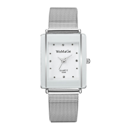 Simple Style Rectangular Dial Couple Watches