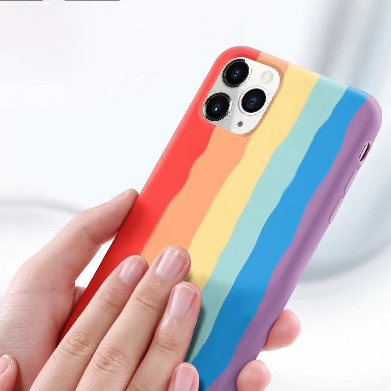 Compatible Apple Phone Case 11 Rainbow Liquid Shel