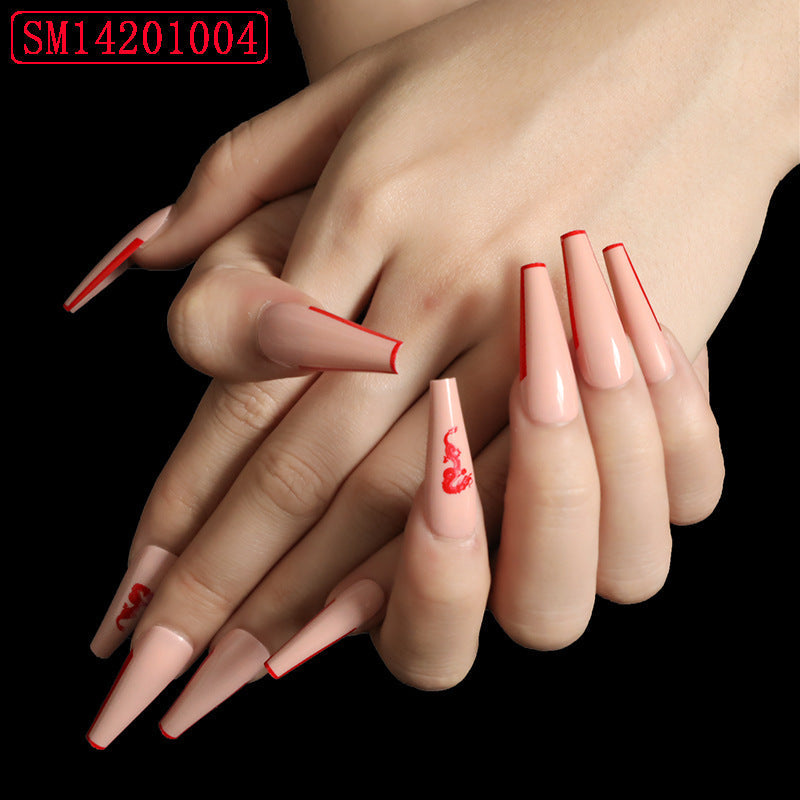 Assemble Ballet Nails Trapezoidal Coffin Fake Nails