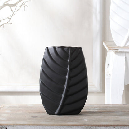 Modern Leaves Shape Ceramic Vase Home Decor