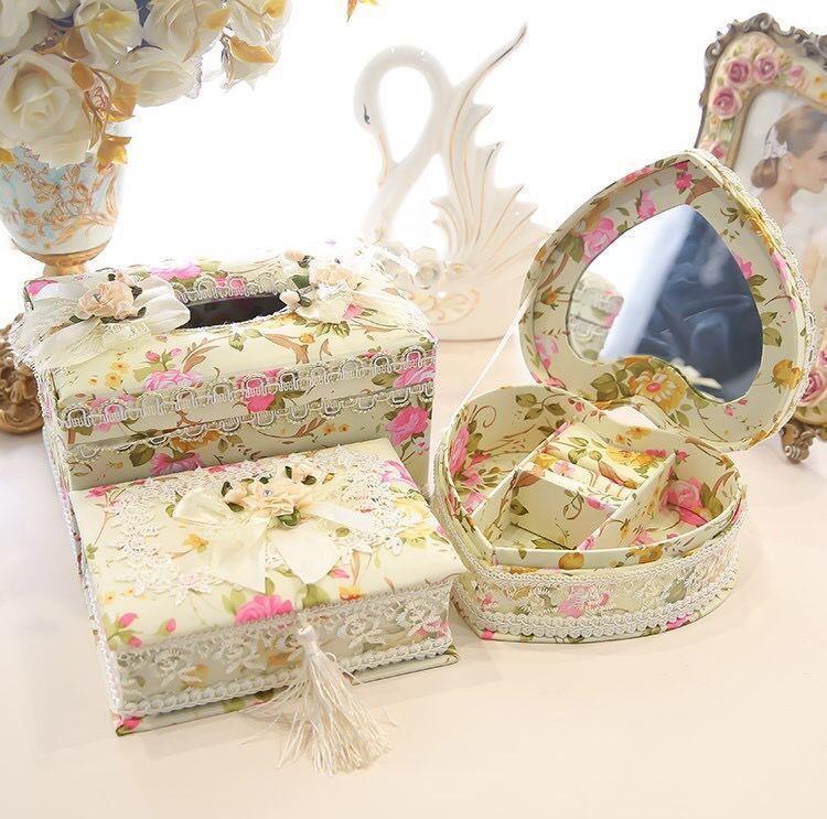 Jewelry Earrings Ring Storage Tissue Box
