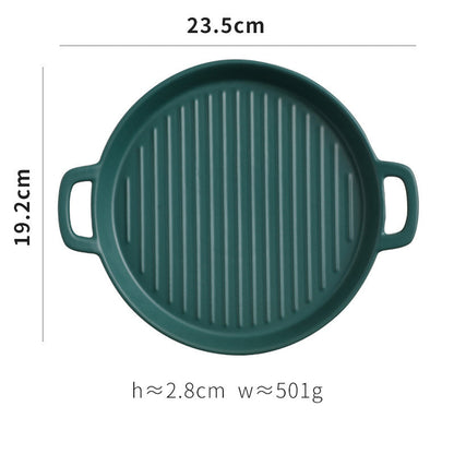 Binaural Ceramic Pizza Tray