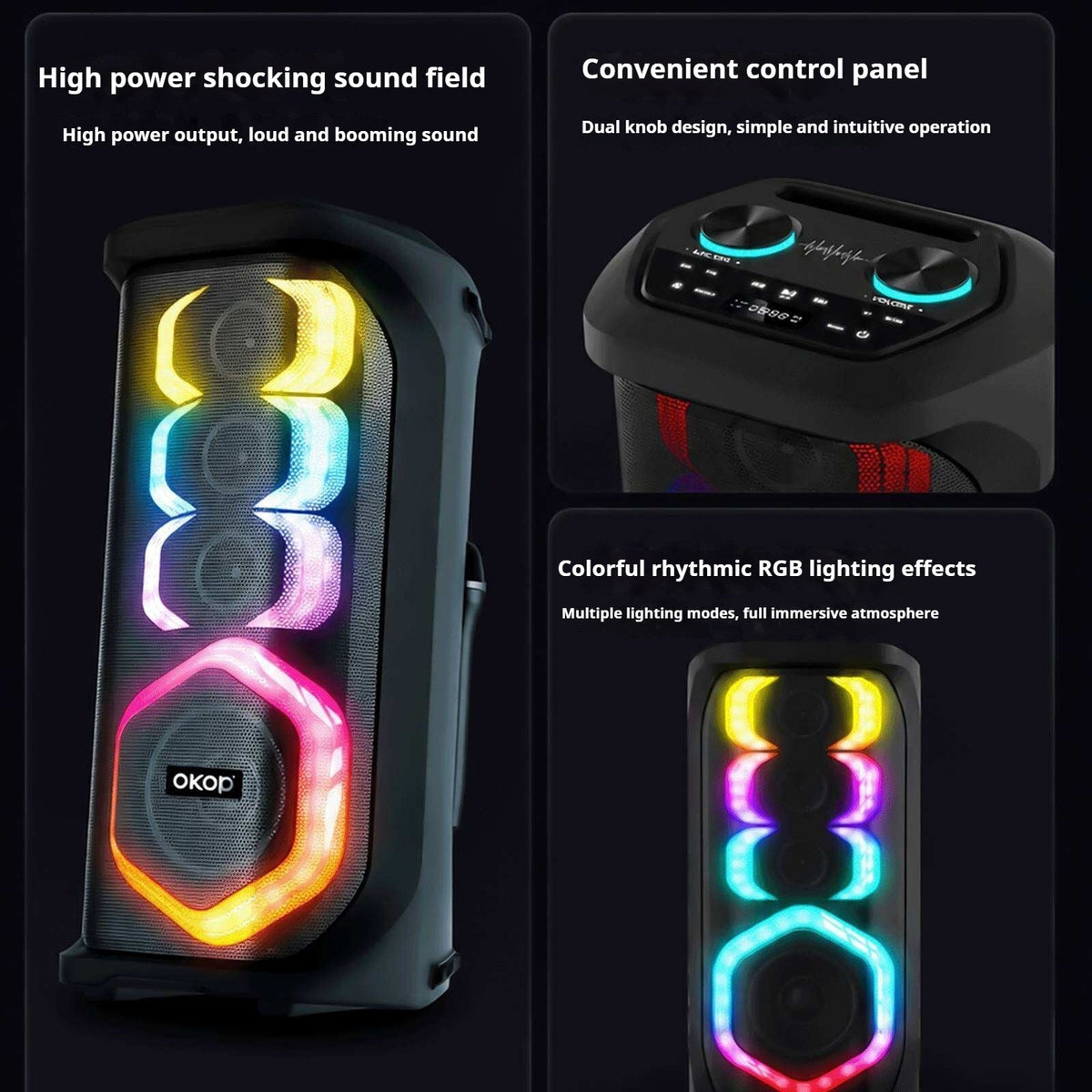 KP-8014 Hot-selling 80W High-power Outdoor Bluetooth Speaker With Dual Microphones Featuring Heavy Bass And Long Battery Life In Stock