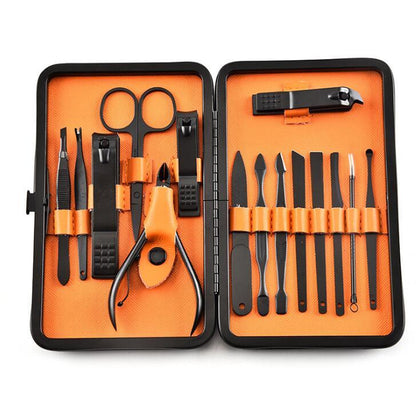 Black Stainless Steel Manicure Set 15-Piece