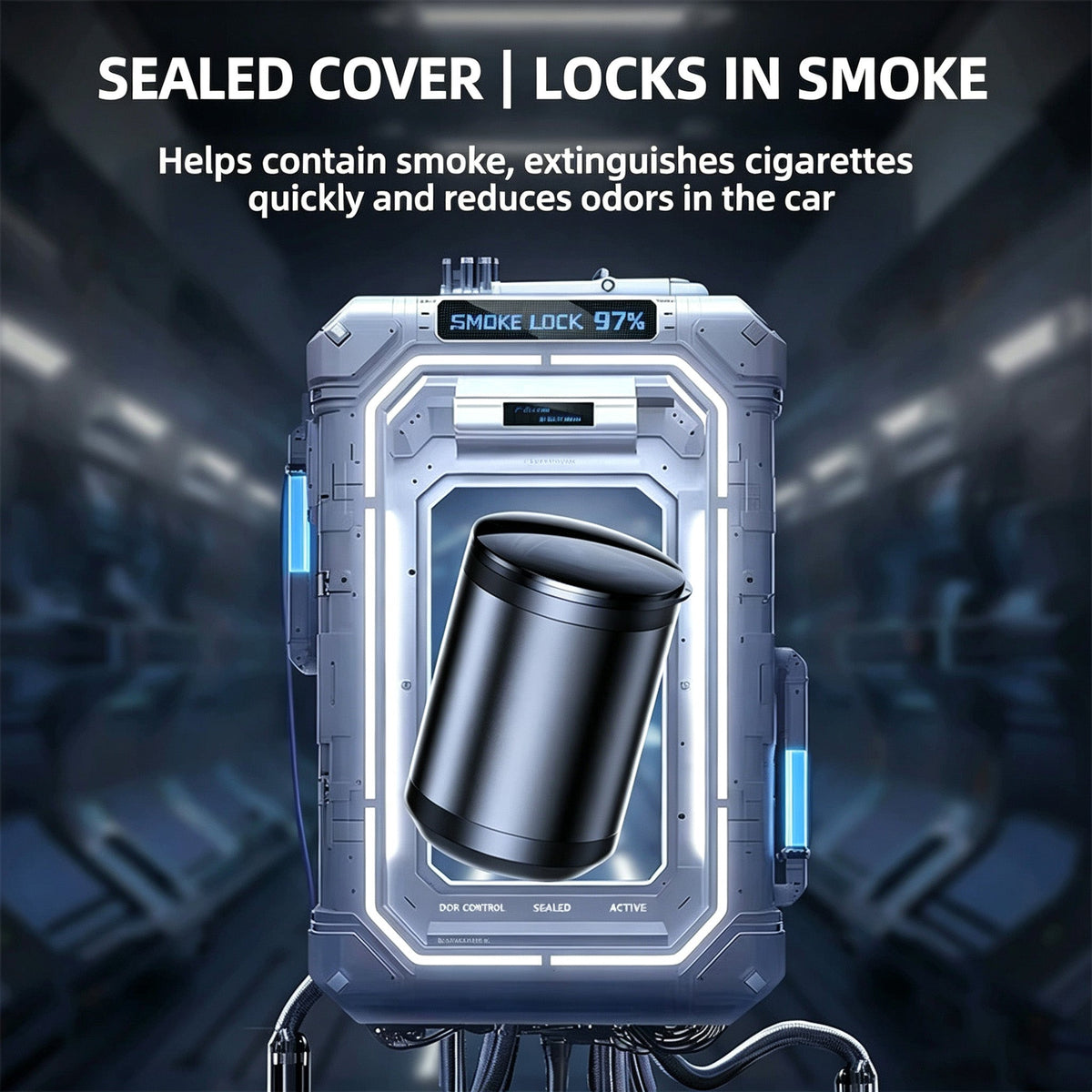 Car Ashtray, High-End, High-Grade Aluminum Alloy, Does Not Drop Cigarette Ash, Has A Premium Feel, Car Ashtray With Light And Lid