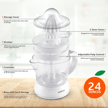 moRollio Compact 24oz Electric Citrus Juicer
