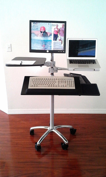 DVC04-BYO Portable Computer Pole Stand - (Pole with caster base alone) - Build Your Own Computer Desk or Medical Pole