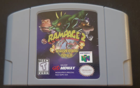Rampage 2: Universal Tour N64 Nintendo 64 Video Game Cartridge 1999
