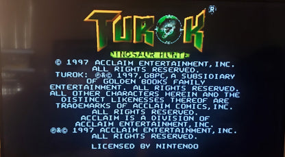 Turok 1 Dinousar Hunter N64 Nintendo 64 Video Game Cartridge 1997