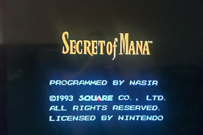 Secret of Mana SNES Video Game Cartridge Super Nintendo 1993