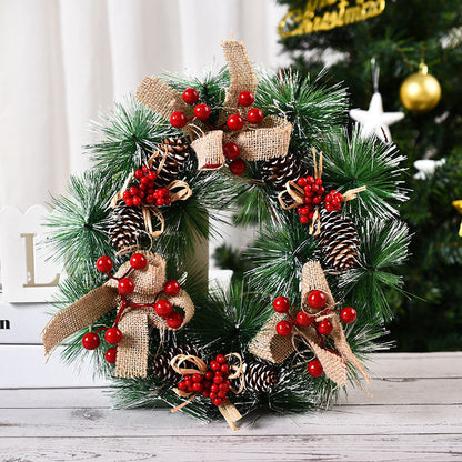 Christmas Pinecone Red Berries Wreath